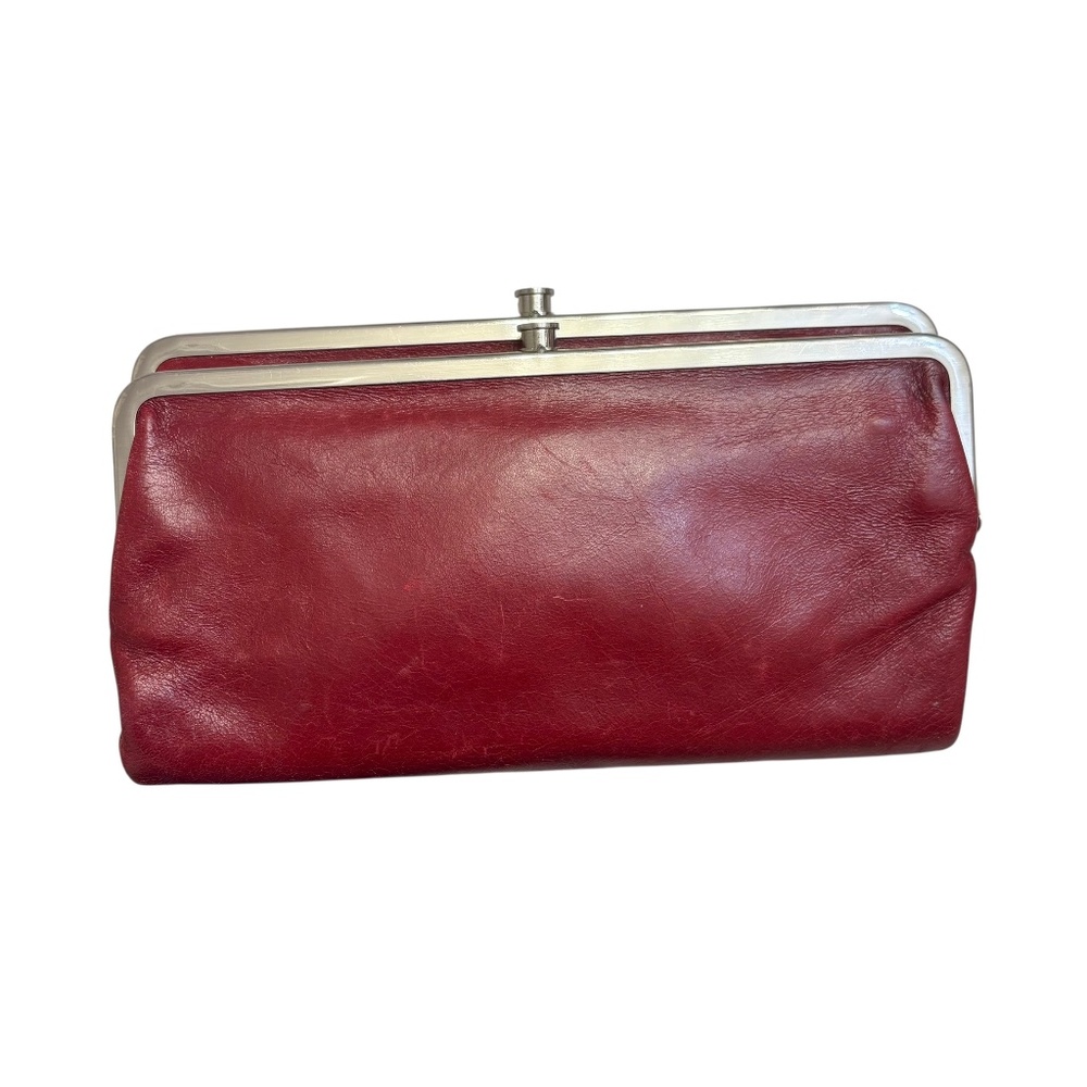 Hobo burgundy red leather amazing clutch wallet